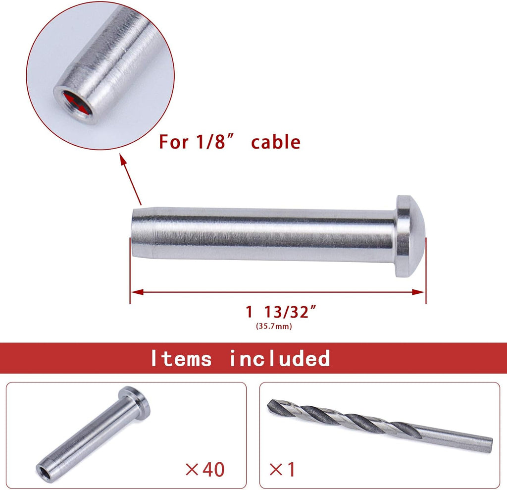 Stainless Steel Cable Railing Terminal Kit 40Pack T316 A7