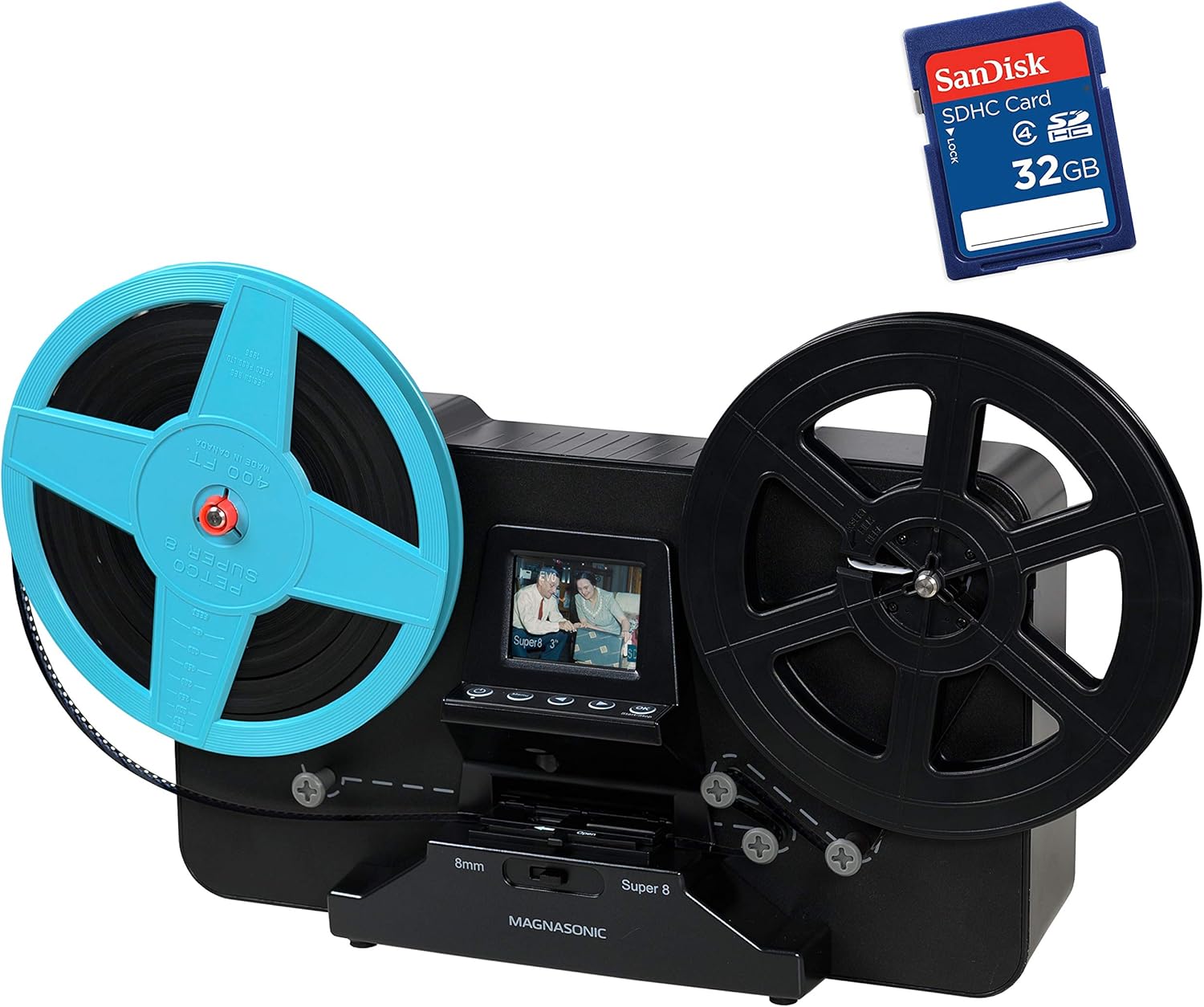 8mm Film Scanner with 2.3 Screen, Digitize Reels k7