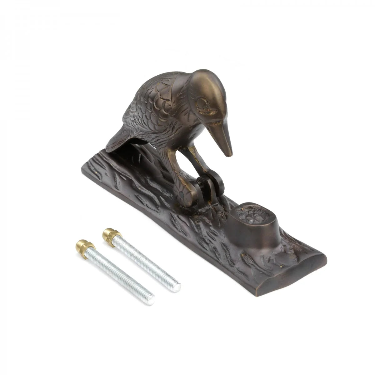 Door Knocker for Front Door 6.5in Antique Brass Woodpecker a7