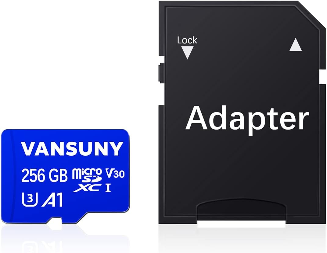 SD Card 256GB with Adapter V30 A1 4K Video r7