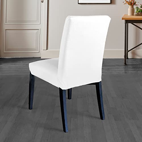 Linen Cotton Dining Chair Slipcover White Set of 2 k7