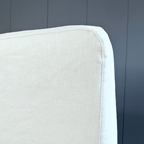 Linen Cotton Dining Chair Slipcover White Set of 2 k7