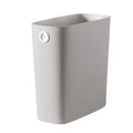 Bathroom Trash Can, Slim Shape Plastic Rectangular Garbage Can with Trash Liner Holder for Kitchen, Bedroom, Living Room, Small Indoor Waste Basket, 1.8 Gallon/ 7 Liter, White