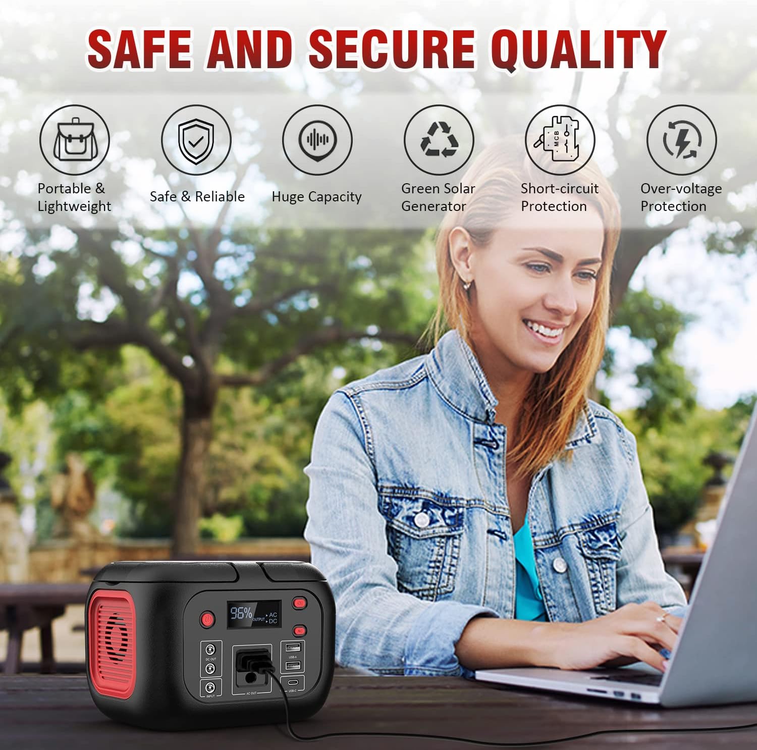 Portable Power Station 42000mAh AC Outlet 200W Wireless Charger k7