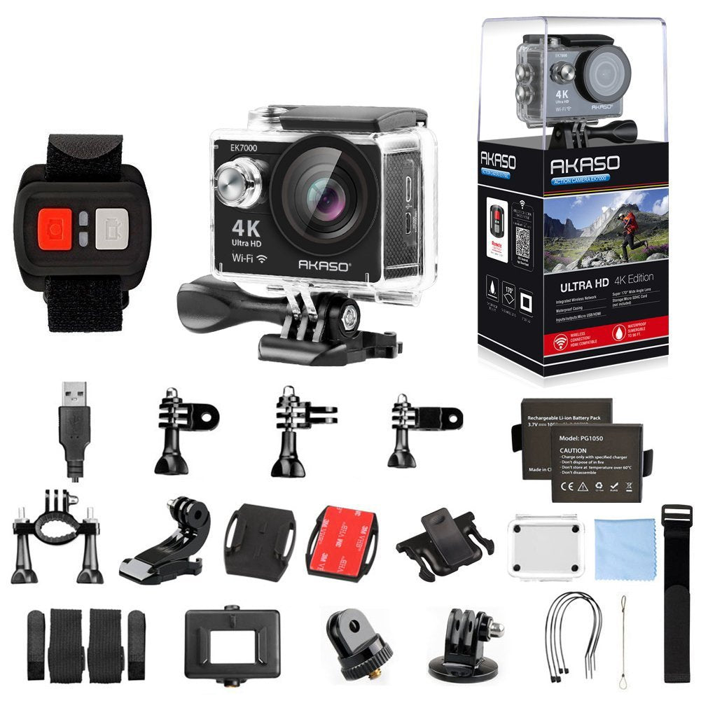 4K Action Camera Waterproof Sports Cam Black k7
