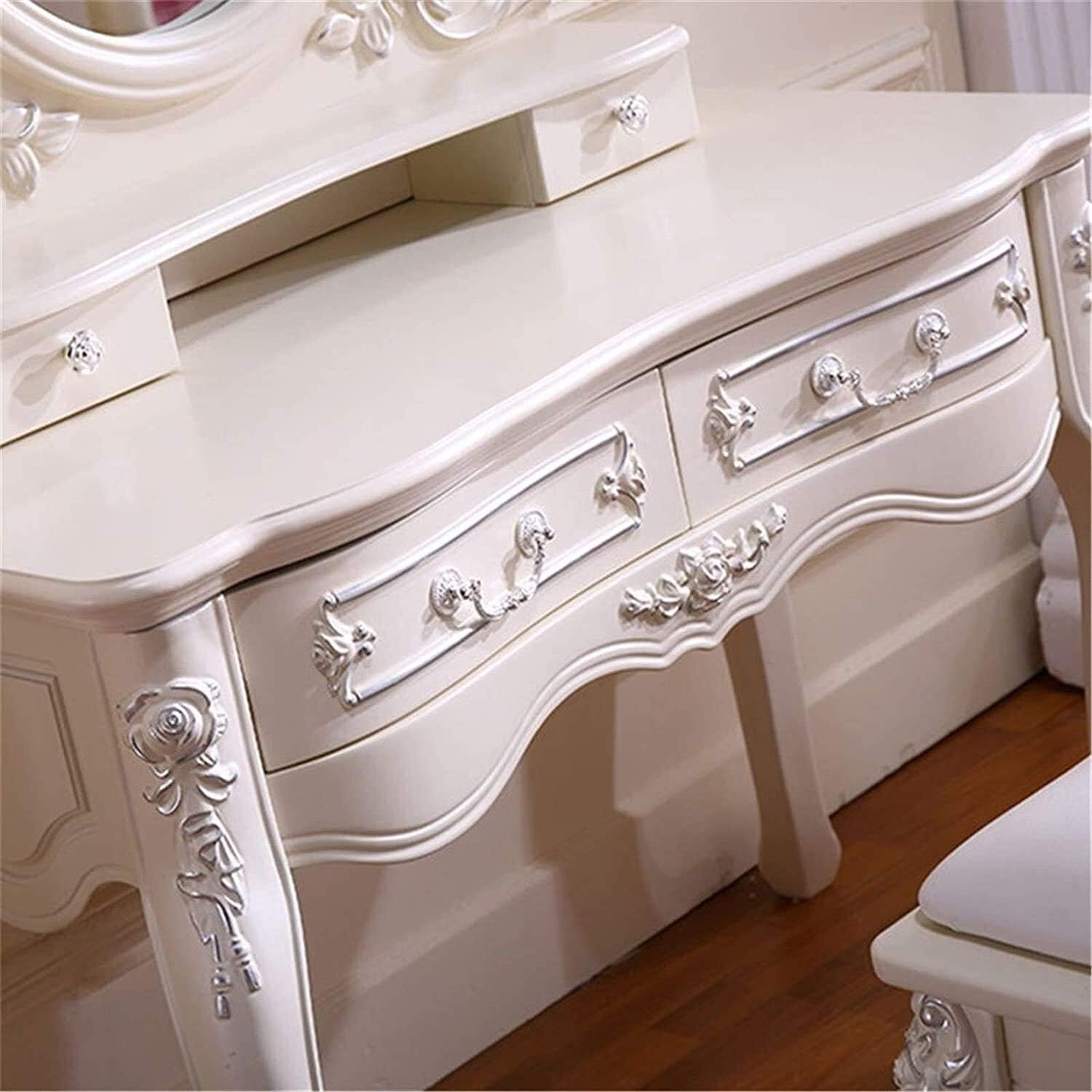 Dressing Vanity Table with Stool for Bedroom Solid Wood A7