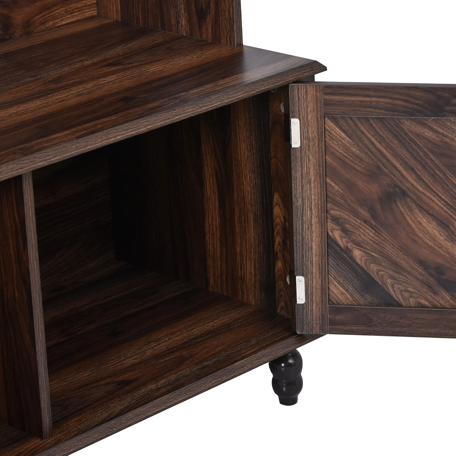 Hall Tree with 4 Hooks and Storage Bench Brown 7k