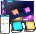 Govee LED Flood Lights, Smart Stage Lights with 28 Scene Modes and 4 Music Modes, 500lm 6W per RGBIC 2200-6500K Wall Washer Light, IP66 Waterproof App Control Landscape Lights for Garden, 2 Pack Pack of 2