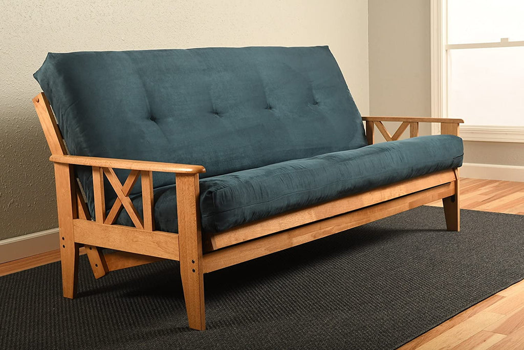 Futon Mattress Full Size Sleeper Bed Replacement Suede Navy k7