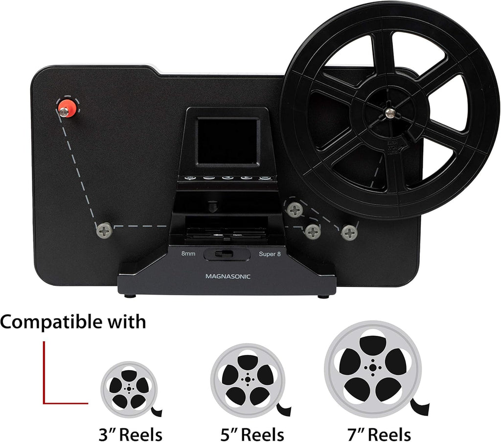 8mm Film Scanner with 2.3 Screen, Digitize Reels k7