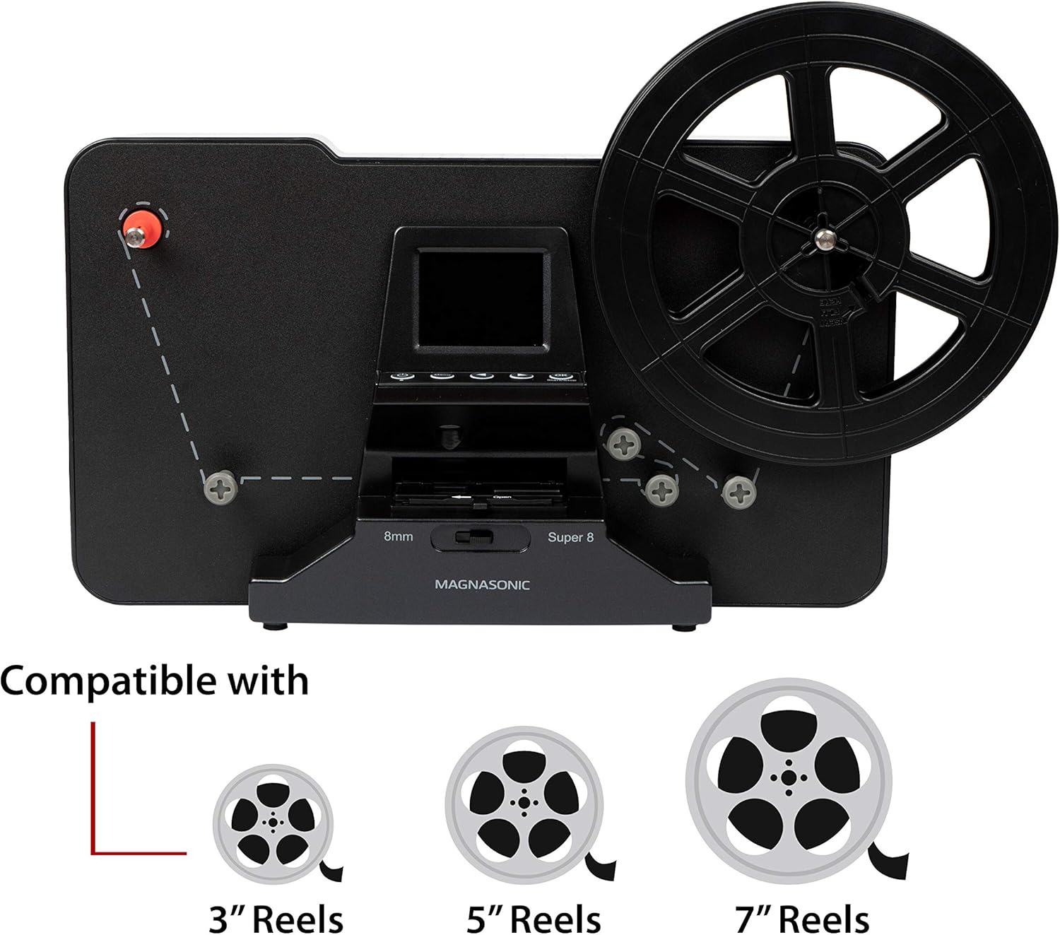 8mm Film Scanner with 2.3 Screen, Digitize Reels k7