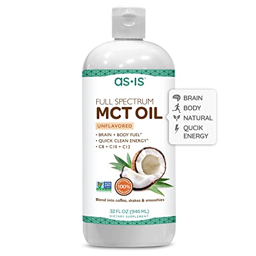 Simply Full Spectrum MCT Oil C8, C10 & C12 | Unflavored | 100% from Non-GMO Coconuts | Perfect for Morning Coffee | Quick Clean Energy | 32 fl oz (63 Servings)