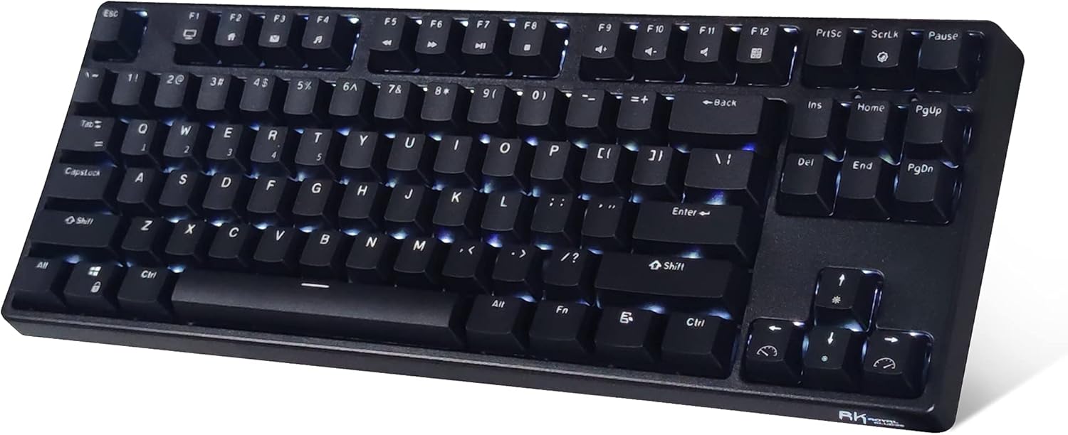 Mechanical Keyboard 87 Keys White LED Backlight Tenkeyless USB Bluetooth Gaming Office A7k