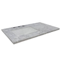 Bellaterra Home 37 in. W x 22 in. D x 2 in. H White Carrara Vanity Top with Left Side Rectangular Sink