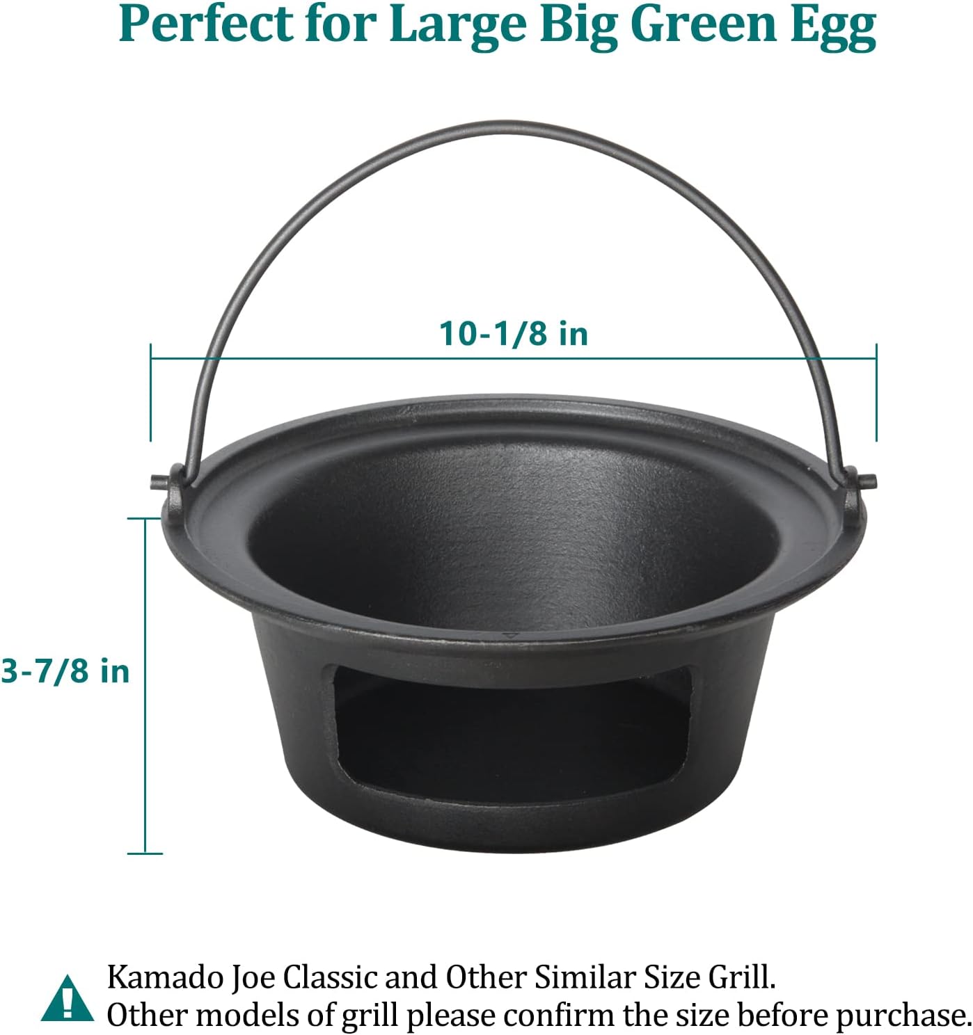 Cast Iron Ash Can with Handle for Kamado Grill a7