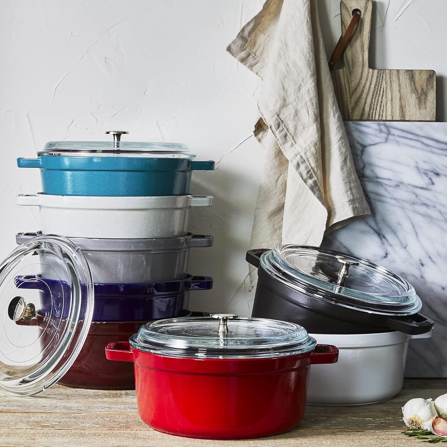 Cast Iron Dutch Oven 4-qt Round Cocotte with Glass Lid k7