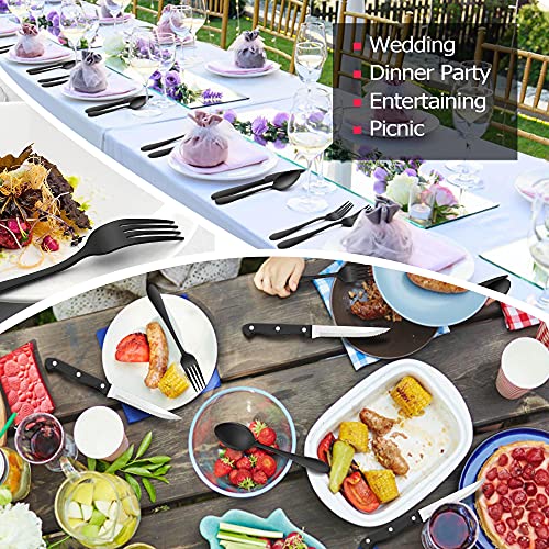 48-Piece Stainless Steel Flatware Set with Steak Knives, for 8, Dishwasher Safe k7
