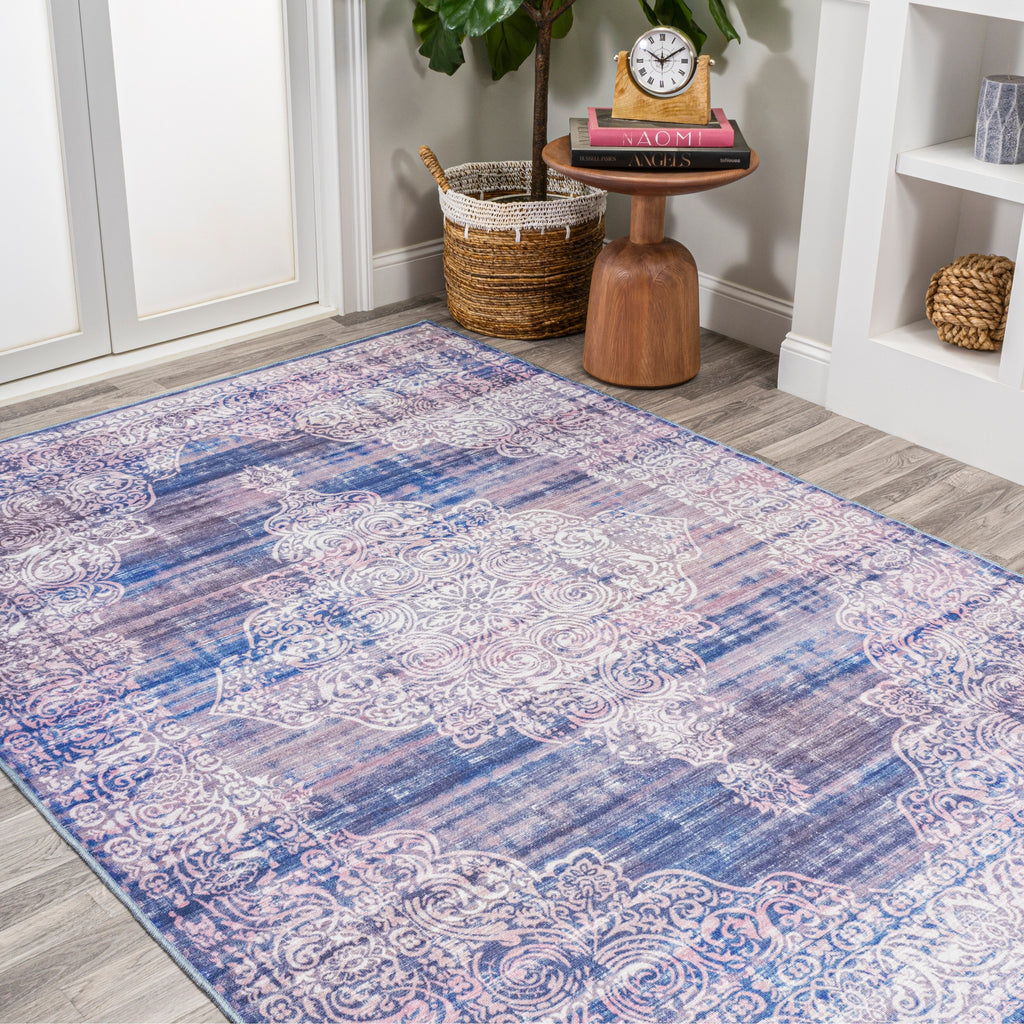 Bohemian Medallion Machine Washable Area Rug 2x8 a7