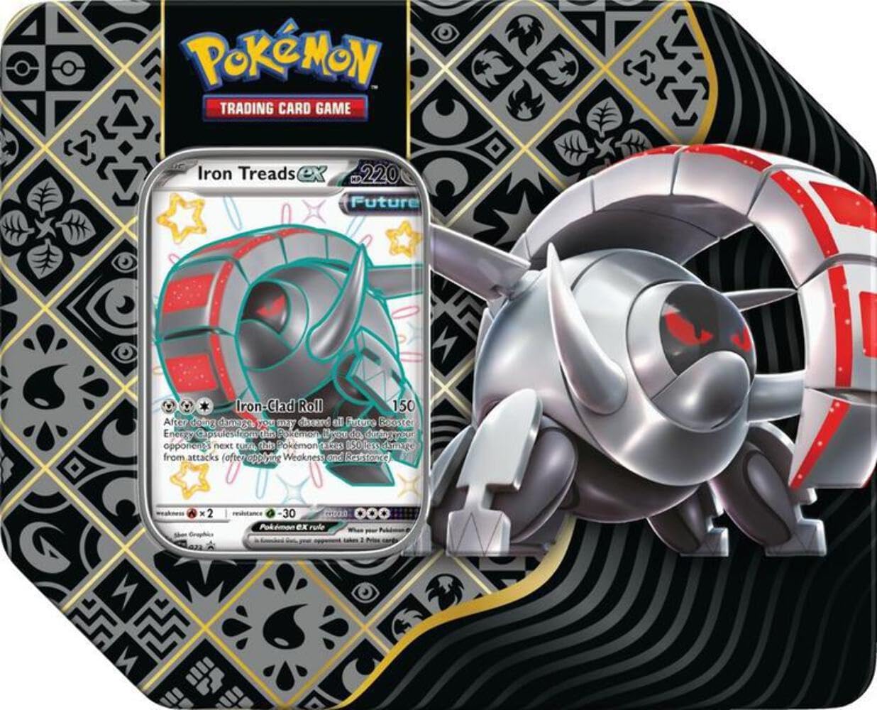 Pokemon TCG Scarlet Violet Paldean Fates Tin Shiny Iron Treads q7