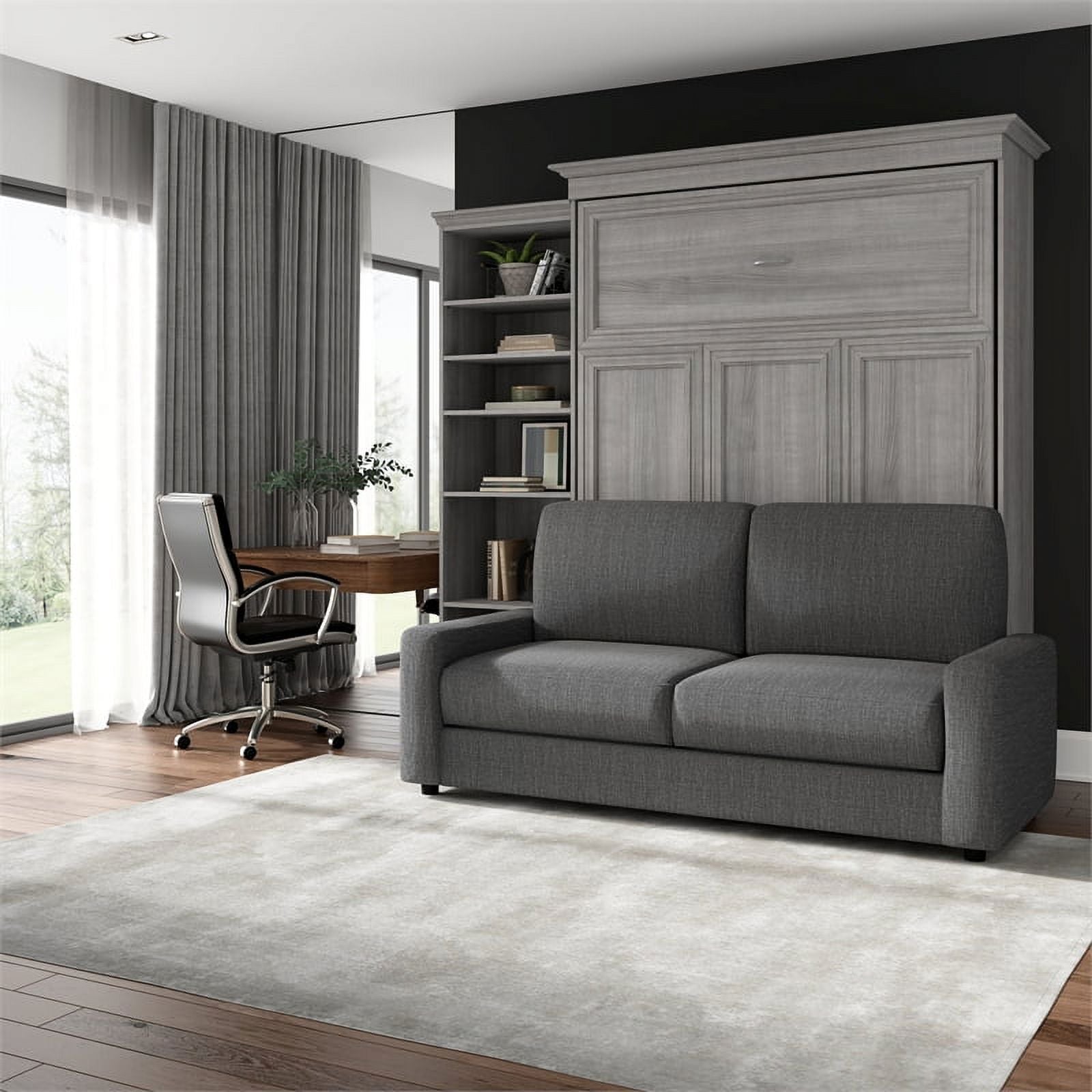 Queen Murphy Bed with Sofa Organizer Gray k7