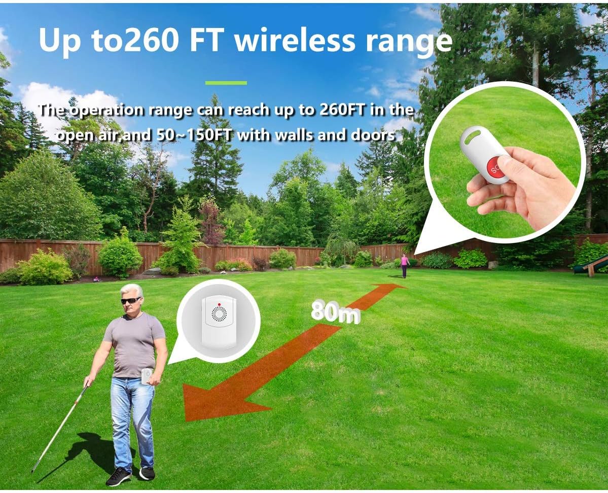 Motion Sensor Alert System for Elderly Fall Prevention 3 Receivers 2 Monitors k7