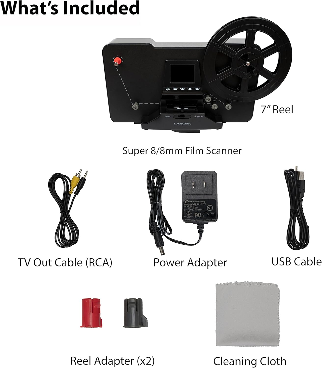 8mm Film Scanner with 2.3 Screen, Digitize Reels k7