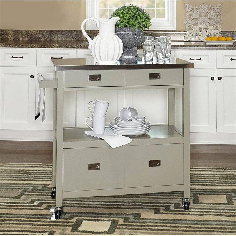 Kitchen Cart Stainless Steel Top Gray k7