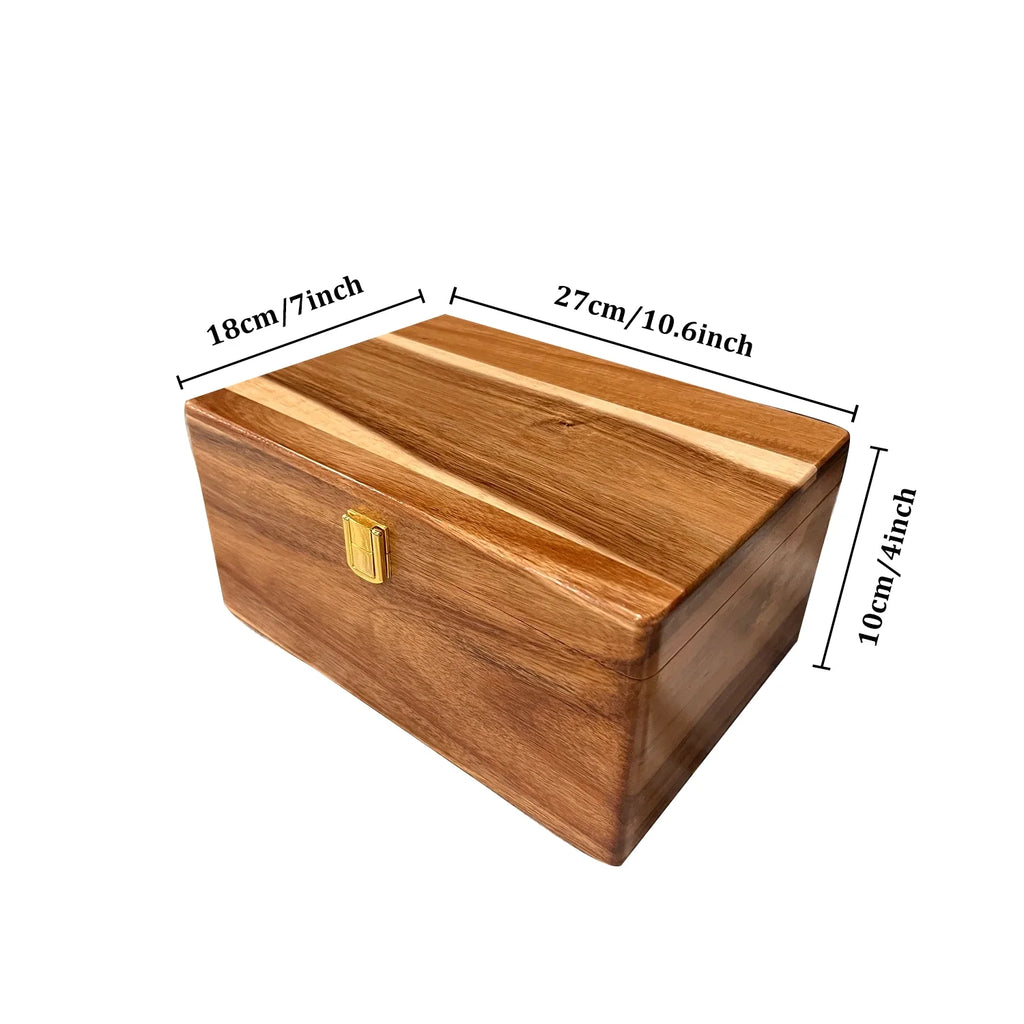 Wooden Memory Keepsake Box with Hinged Lid 4x7x10.6 a7
