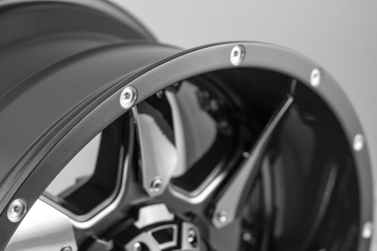 Wheel 17x9 Gloss Graphite Milled Chrome a7