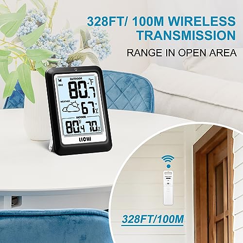 Wireless Weather Station Indoor Outdoor Thermometer Hygrometer Backlight k7