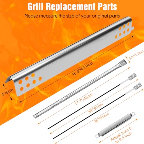 Grill replacement burner and heat plate set 7k