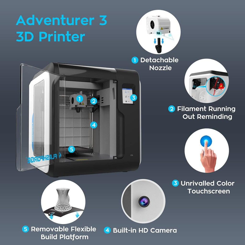 3D Printer with Auto Leveling and Removable Nozzle A7
