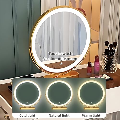 Acrylic Vanity Desk with LED Mirror and Chair 7k