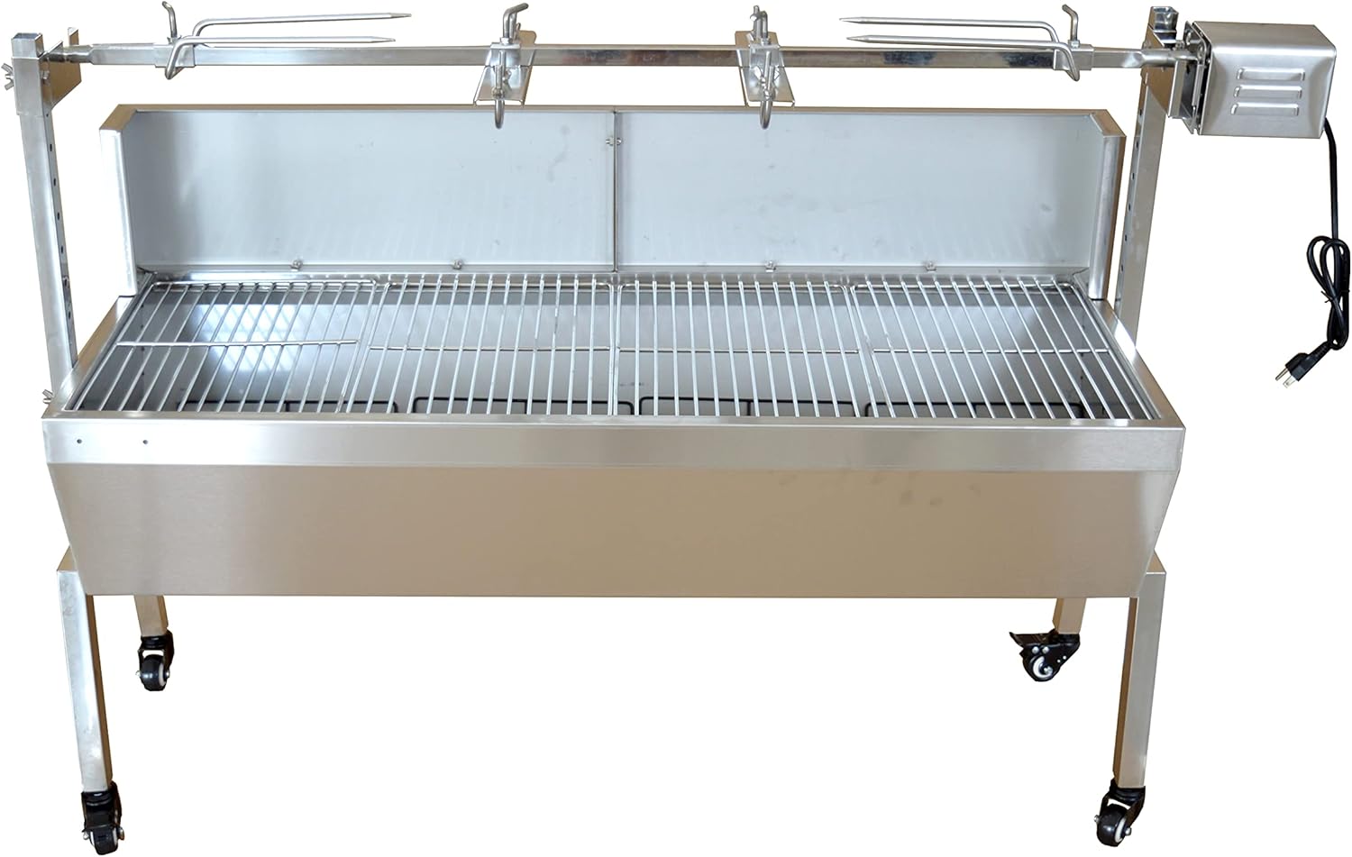 Rotisserie Grill Roaster 46 Inch Stainless Steel Charcoal Spit A7