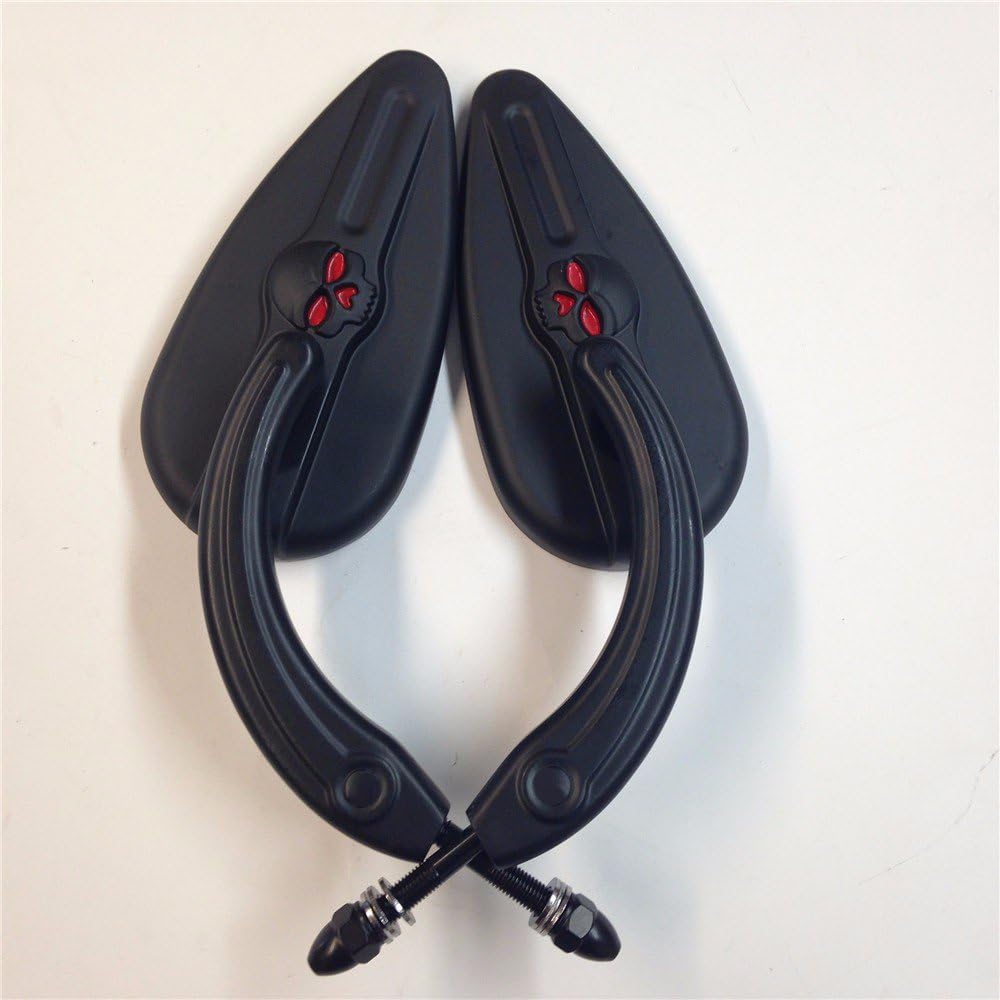 Black Teardrop Skull Zombie Mirrors for Motorcycles A7
