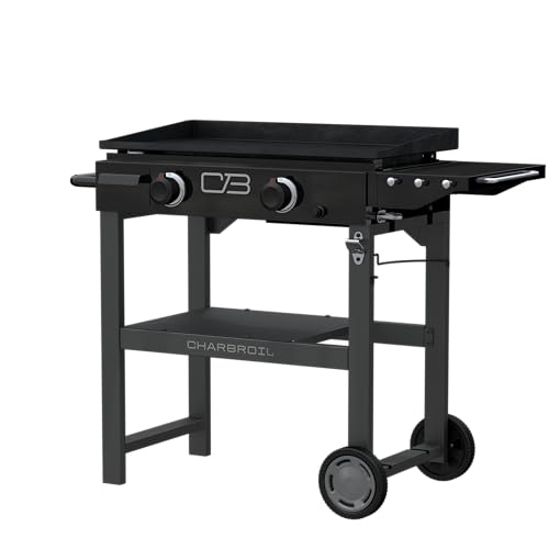 Propane Gas Griddle with Cart 2 Burner Flat Top Grill, Black 4k