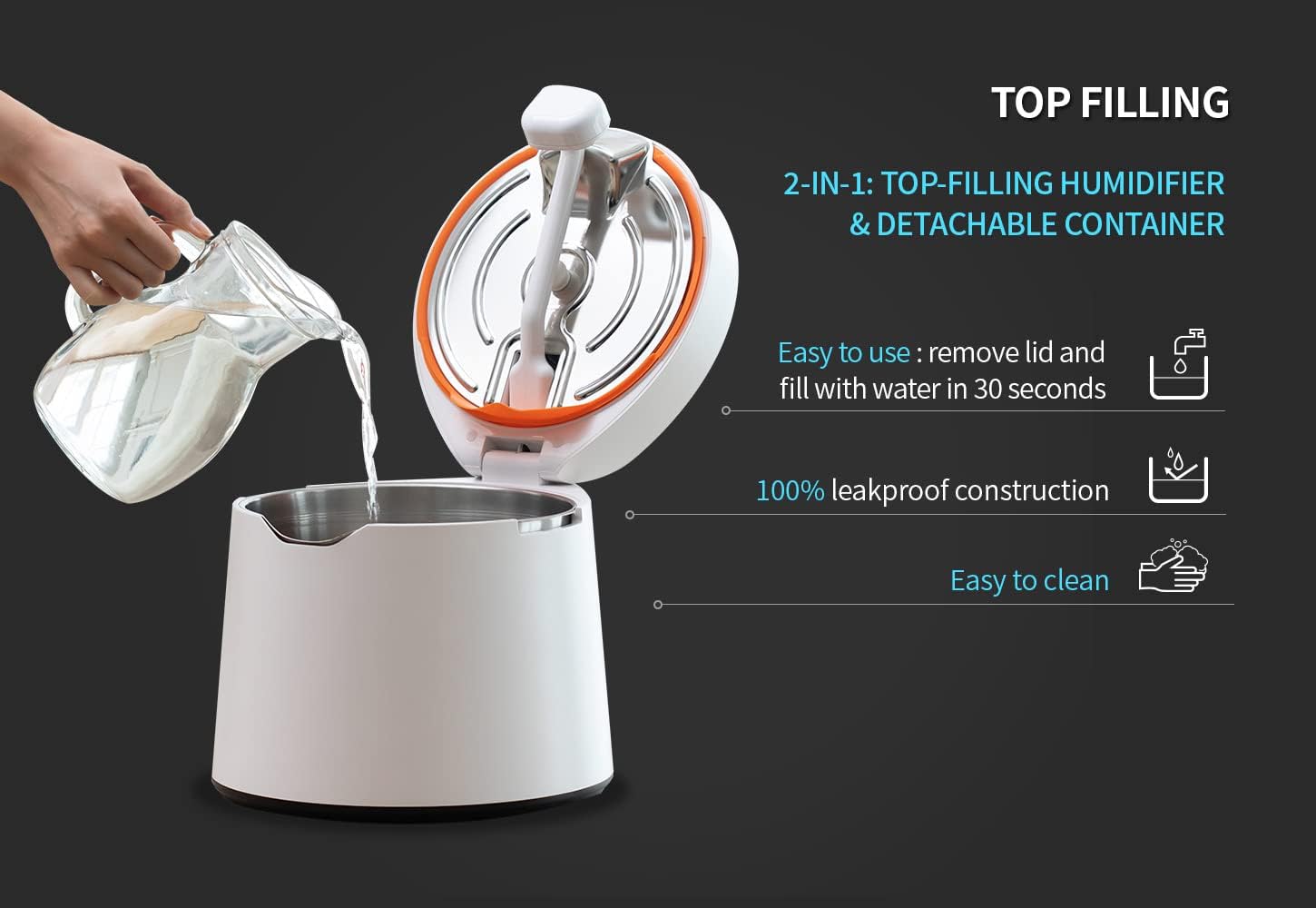 Stainless Steel Ultrasonic Cool Mist Humidifier 1gal Aroma Diffuser k7