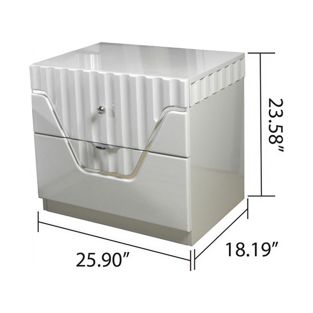 Modern 2-Drawer Nightstand Wood Gray k7