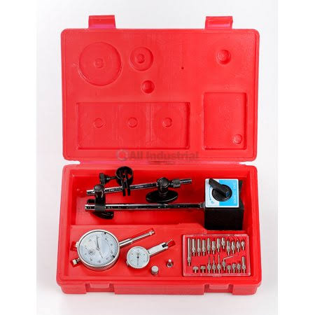 All Industrial 51908 | Dial Indicator, Test Indicator, Magnetic Base & Point Set Inspection Set