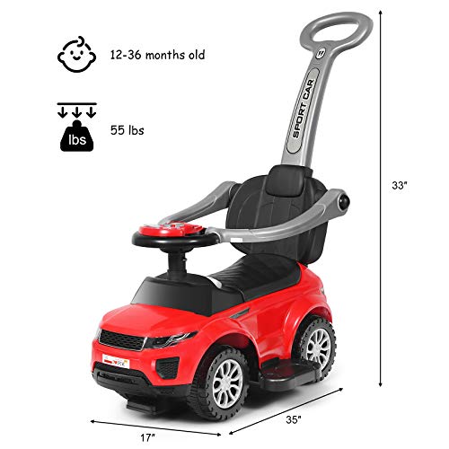 Ride on Push Car with Music, Light & Storage Pink 7q