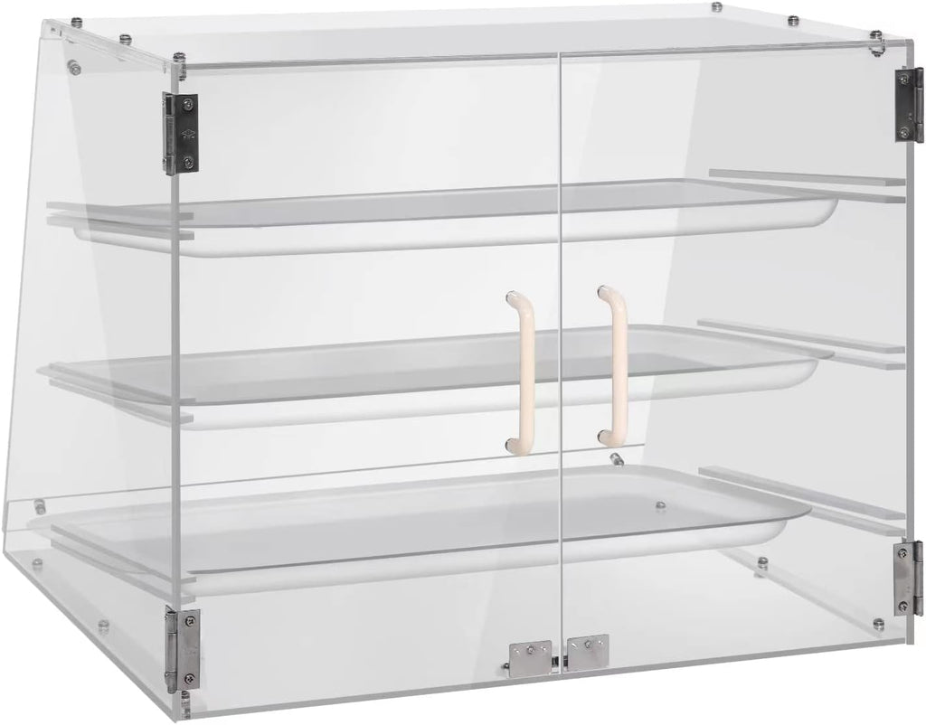 3 Tray Countertop Bakery Display Case with Rear Doors a7