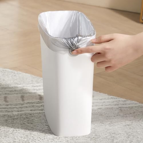 Bathroom Trash Can, Slim Plastic Rectangular Waste Basket, 7 Liter a3