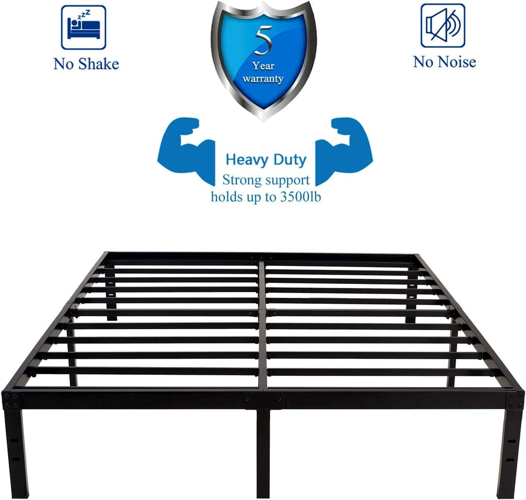Metal Platform Bed Frame with Steel Slat Support k7m