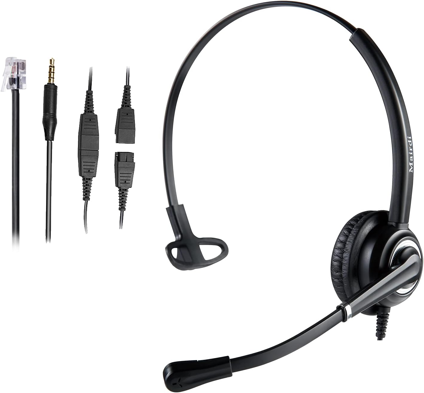 Office Headset with RJ9 & 3.5mm Connector, Noise Cancelling Mic for Call Centers k7