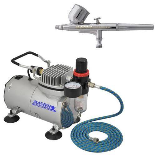 Airbrush Kit Dual-Action Compressor Hobby Cake Tattoo P7k
