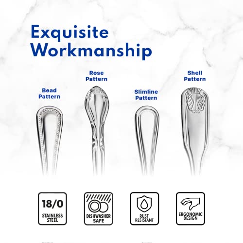 Stainless Steel Flatware Set 60-Piece Shell Pattern A7