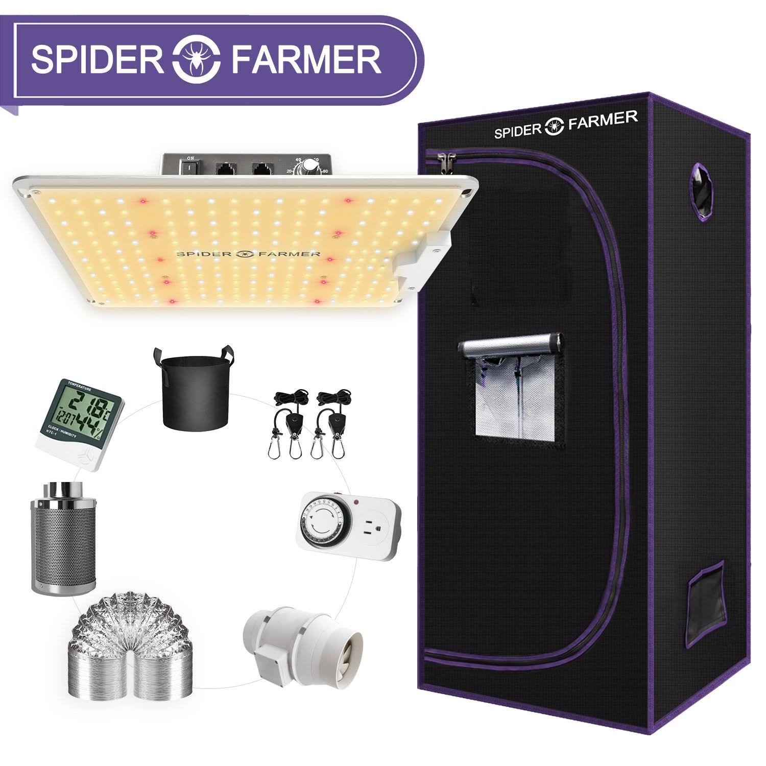 LED Grow Light Full Spectrum Grow Tent Kit with Carbon Filter 7x