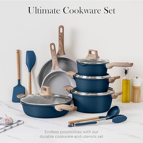 Nonstick Cookware Set with Frying Pans & Saucepans q7