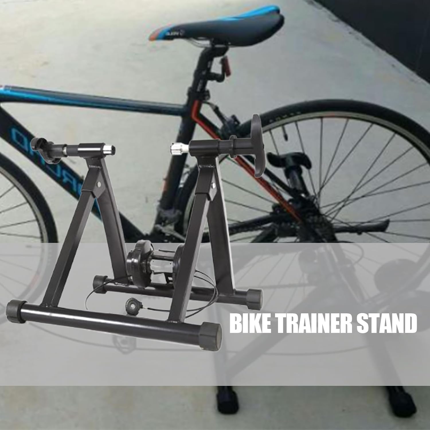 Bike Trainer Stand Indoor Riding Magnetic Silent Portable Folding Black k7
