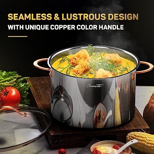 8 Quart Stock Pot with Lid, 3 Ply Stainless Steel k7